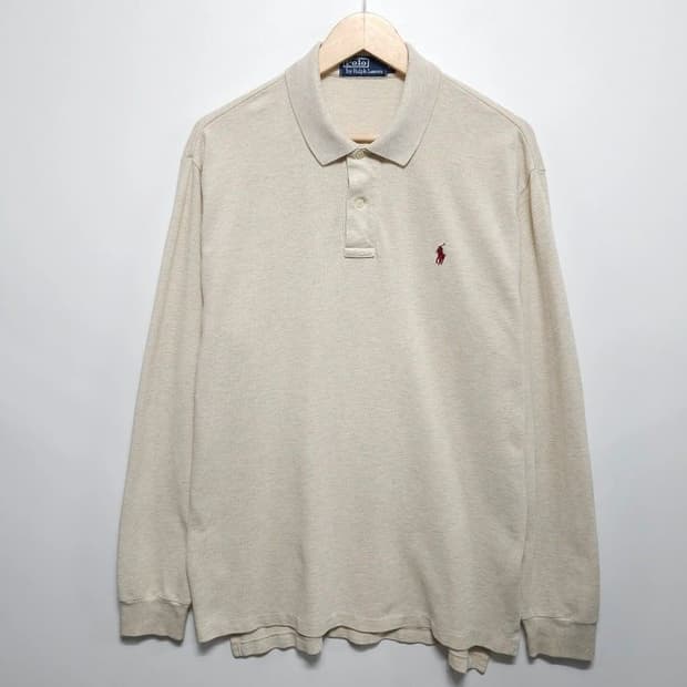 110 POLO 폴로 랄프로렌 피케 긴팔 티셔츠 오트밀 베이지