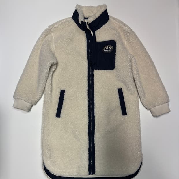 여성 디스커버리 뽀글이 화이트 롱 후리스 140