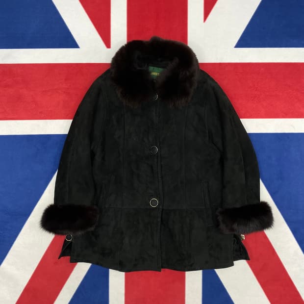 양가죽 폭스퍼 스웨이드 무스탕 실측 여성 55-66