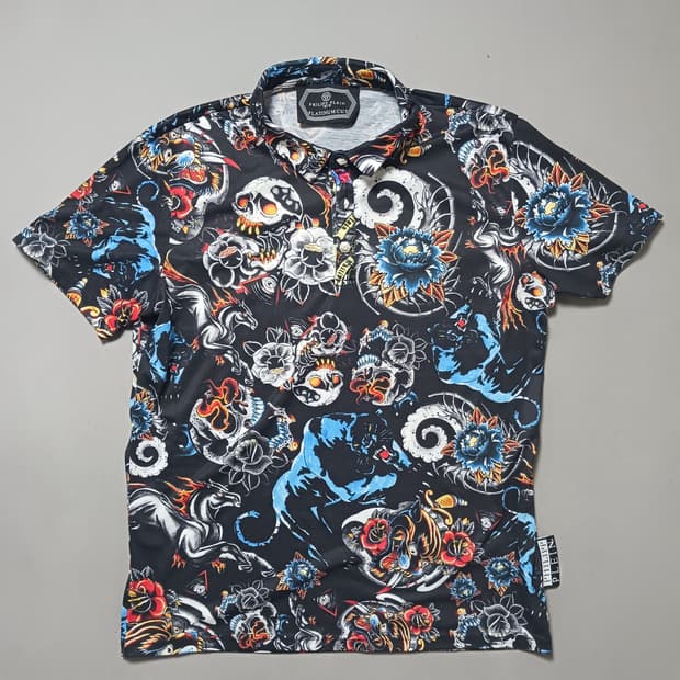 [M] 필립플레인 그래픽 프린팅 반팔 폴로티