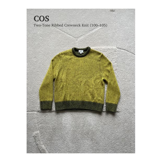 코스 투톤 리브 크루넥 니트 (100–105)