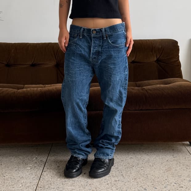 Levi’s 501 인디고 워시 스트레이트 데님 팬츠