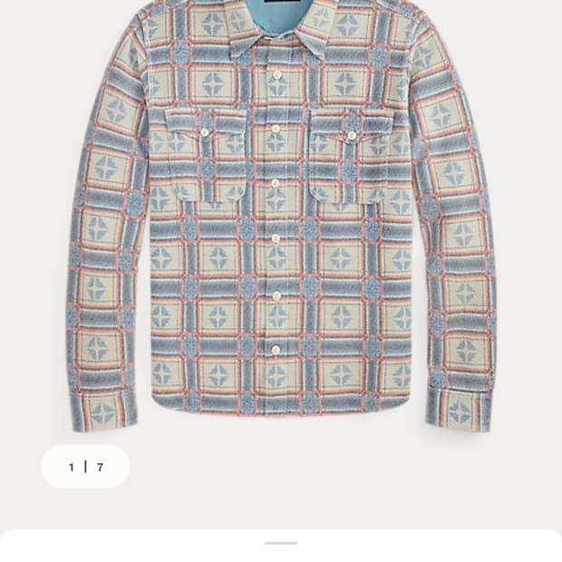 RRL 프린트 리버스 테리 셔츠 L