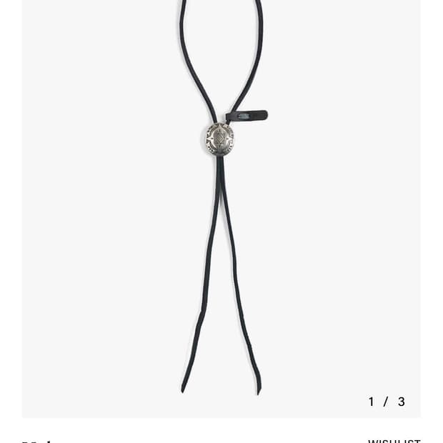QB113 CONCHO LEATHER BOLO TIE (black)