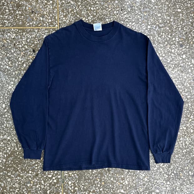90s 헤인즈 블랭크 빈티지 롱슬리브 티셔츠 L