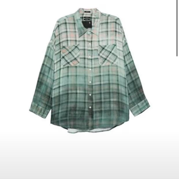 R13 알써틴 그린 드롭넫 셔츠 XL