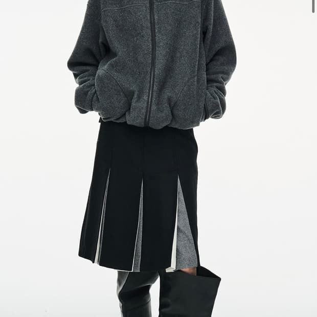 CERRIC Fleece Hooded Zip Up / Charcoal