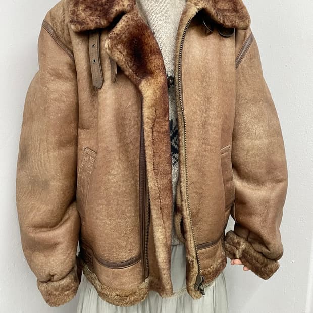 B-3 비쓰리 오리지널 양가죽 무스탕