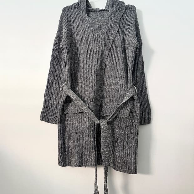 Hoody vertical fairy knit / grey