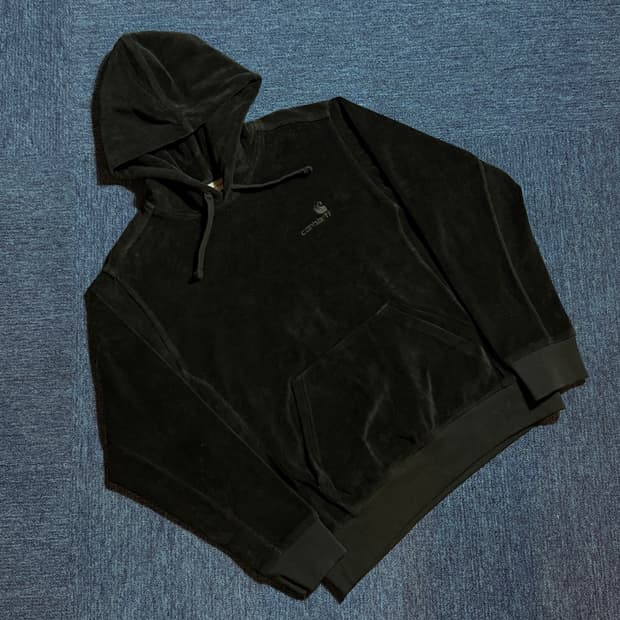 빈티지 칼하트 벨벳 후드티