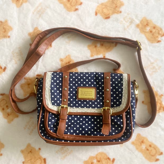 모리걸 빈티지 헤이세이 레이스 도트 크로스백 💙🎀