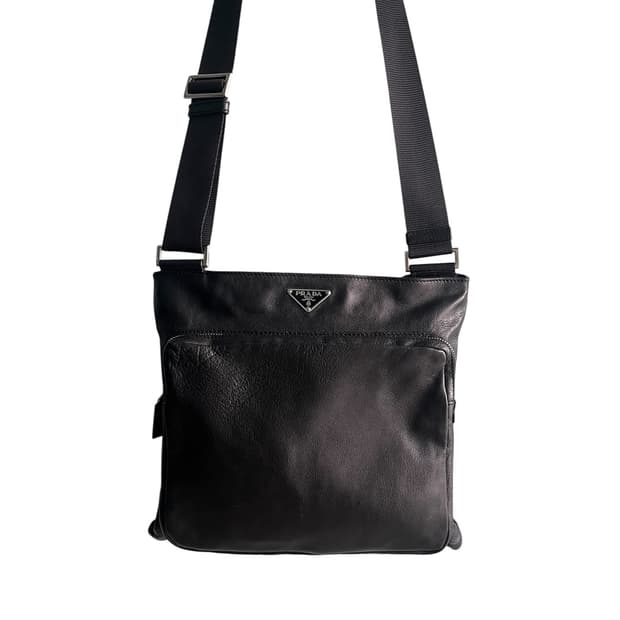 [OS] 프라다 버팔로 레더 리포터 크로스백 블랙
