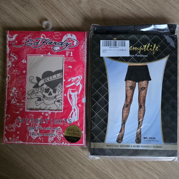 에드하디 해골스타킹 타투스타킹 망사스타킹 거미줄 지뢰계 고스로리 고스펑크