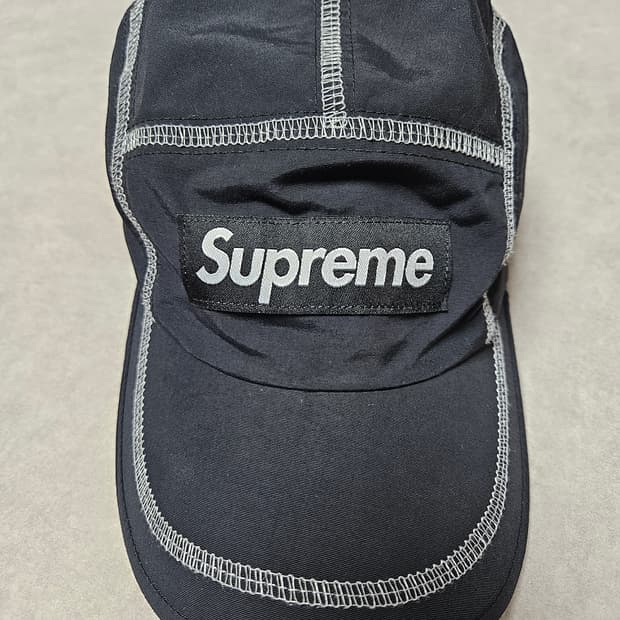 슈프림 23ss 리플렉티브 스티치 캠프캡 블랙