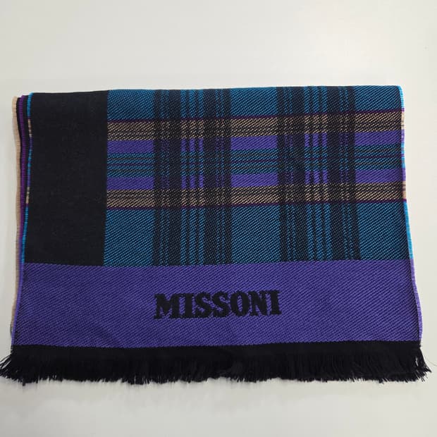 MISSONI 미쏘니 울 100% 체크 패턴 머플러