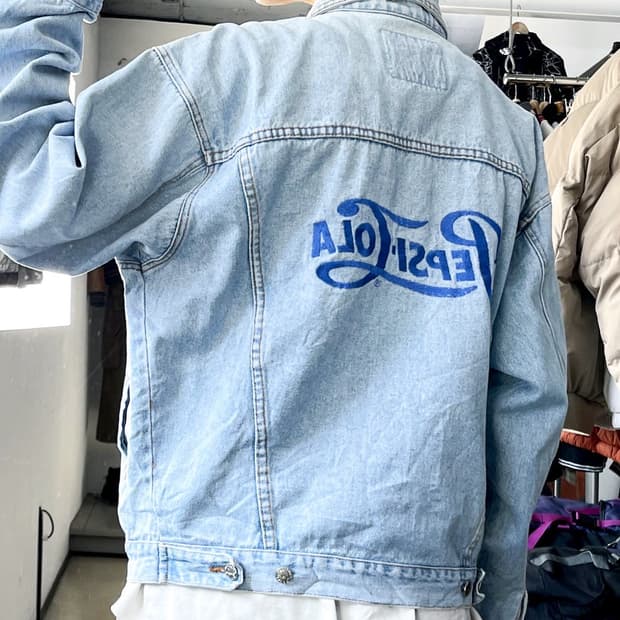 빌리언진 펩시콜라 엠브로이드 데님 트러커 자켓