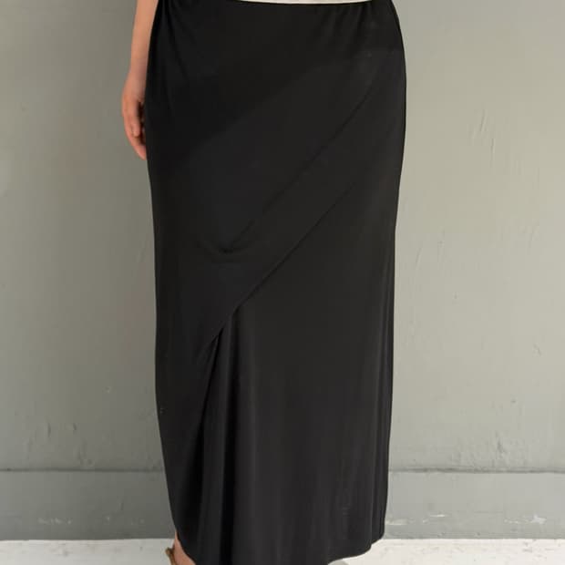 Drape wrap design maxi skirt