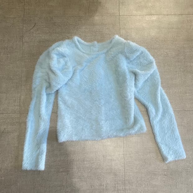 일본빈티지 하구미모리걸 달천깔페어리 포슬니트스웨터 멜란지블루