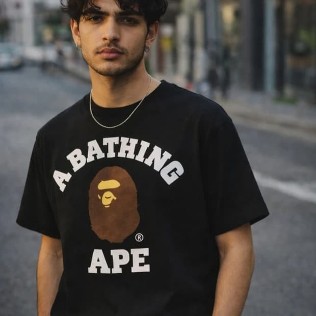 무료배송) 베이프 컬리지 로고 반팔티 남여공용