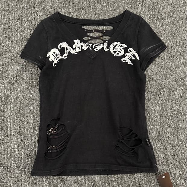 OS)Japanese vintage y2k 펑크 O링 반팔