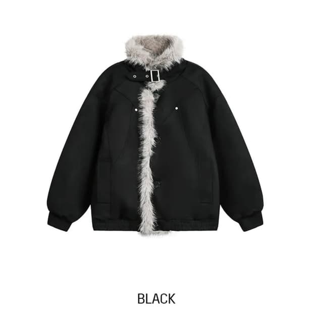 라쿤 퍼 무스탕 패딩 자켓