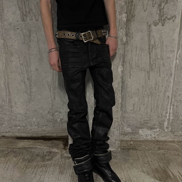 witnessvalley 코팅 데님 XS 스트레이트핏