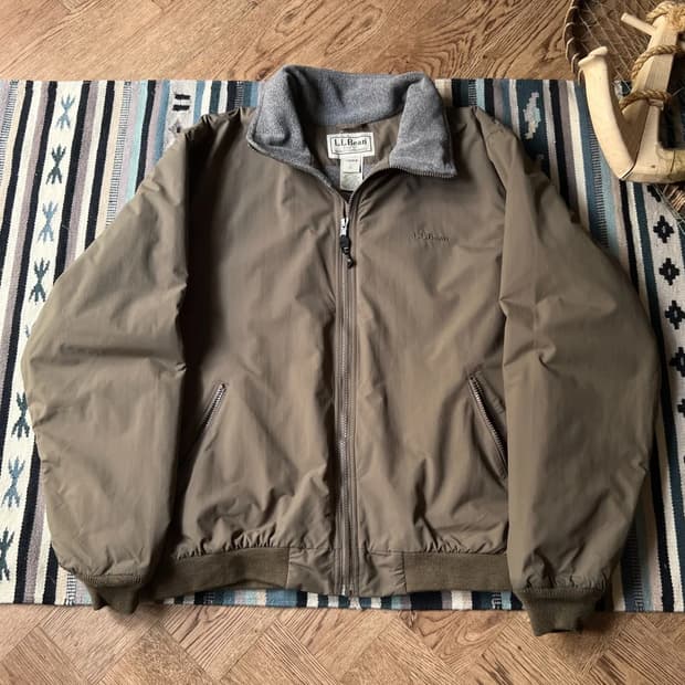 [L]엘엘빈 USA 카키 플리스 웜업 자켓