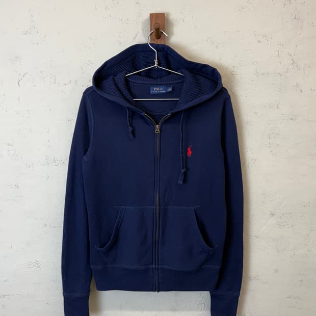 폴로랄프로렌 네이비 우먼 포니로고 후드집업