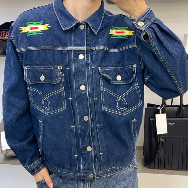 파리스 90s 로데오 아즈텍 데님 자켓