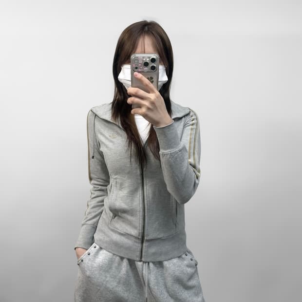 아디다스 00s 스웻 트랙 집업 그레이
