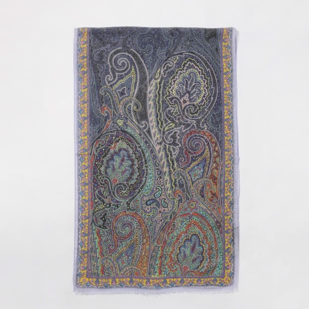 에트로 ETRO 페이즐리 홀리데이 실크 스카프 (호두까기 인형 참 포함)
