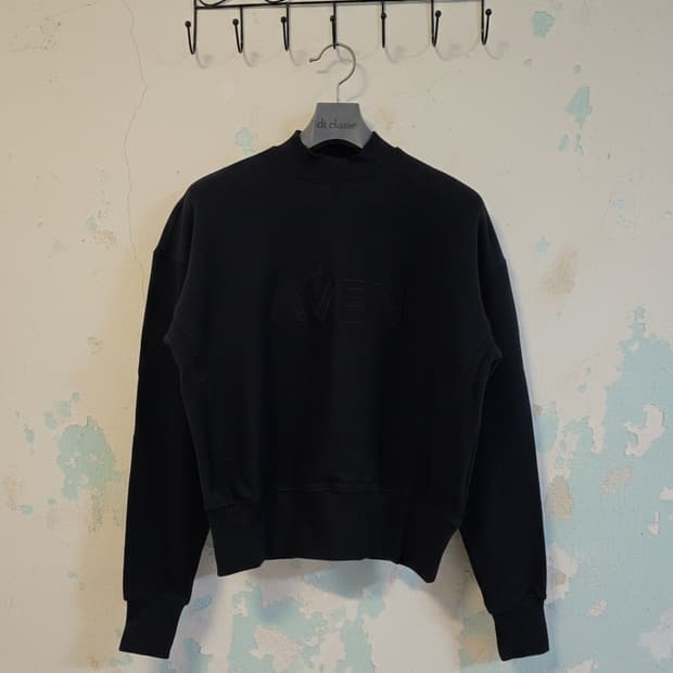 Aven 우먼 오버핏 맨투맨 블랙 66~77