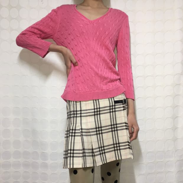 ralph lauren핑크 실크 니트