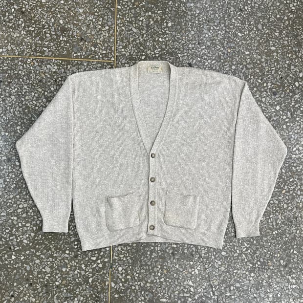 80s USA 엘엘빈 코튼 블렌드 니트 가디건 XL