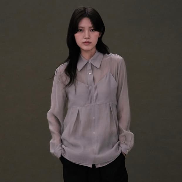 아우로 시어 뷔스티에 셋업 그레이