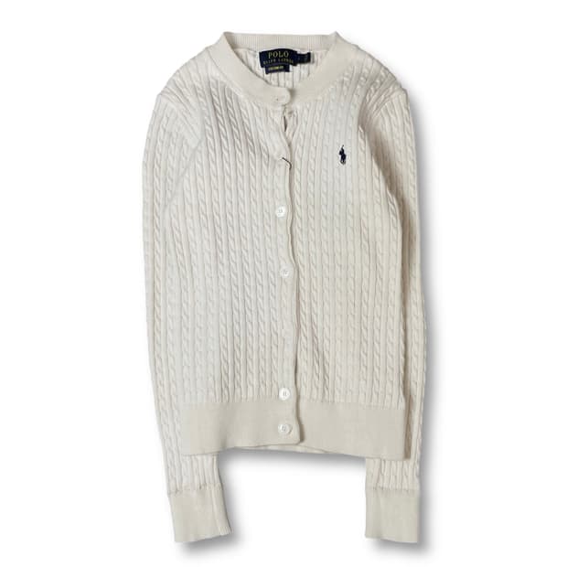 폴로랄프로렌 블루포니 화이트 케이블 긴팔 니트 가디건 커스텀핏 L