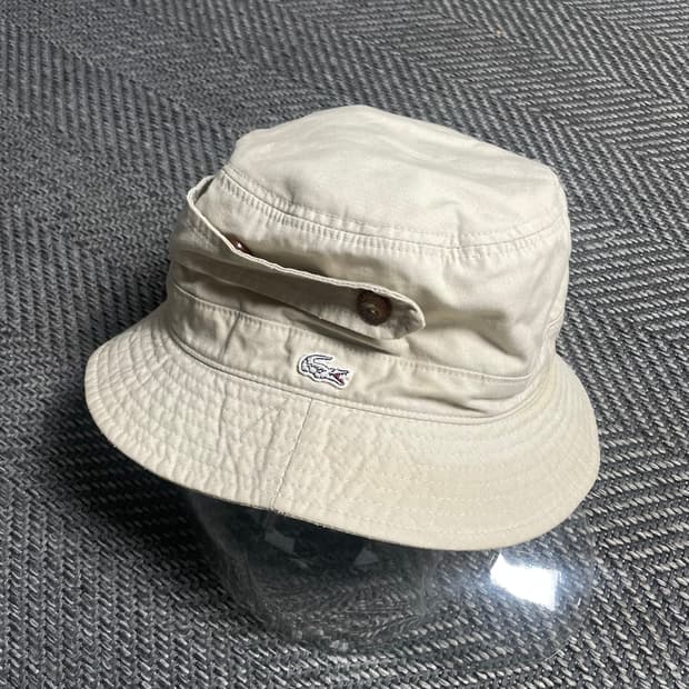 라코스테 자수 필드 벙거지 버킷햇 베이지o 5790