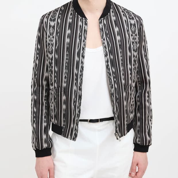 생로랑 18SS ikat 리버시블 테디 자켓
