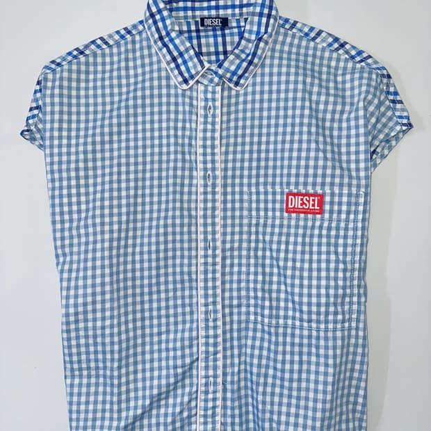 Diesel 디젤 체크 반팔 셔츠