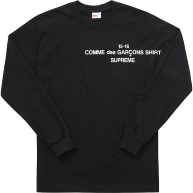 슈프림X꼼데가르송 콜라보 롱슬리브 