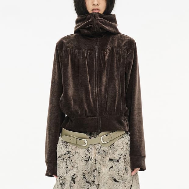 ((구해요)) 세릭 셔링 집업 shirring zipup