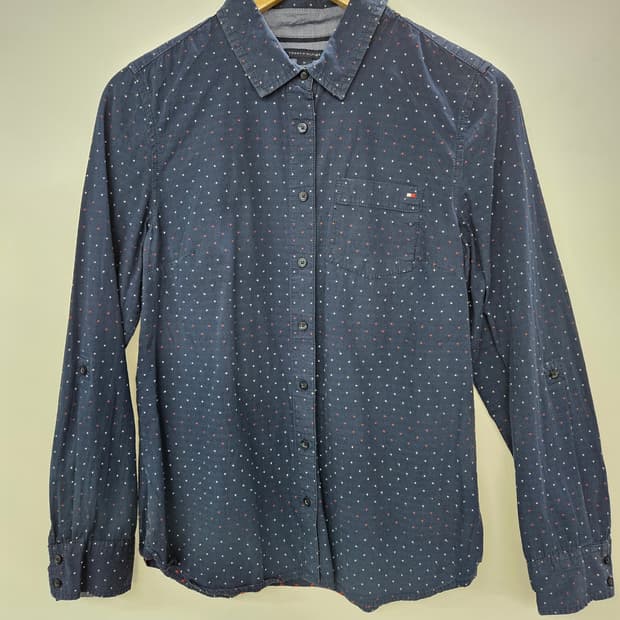 타미힐피거 네이비 도트 원포켓 셔츠 M