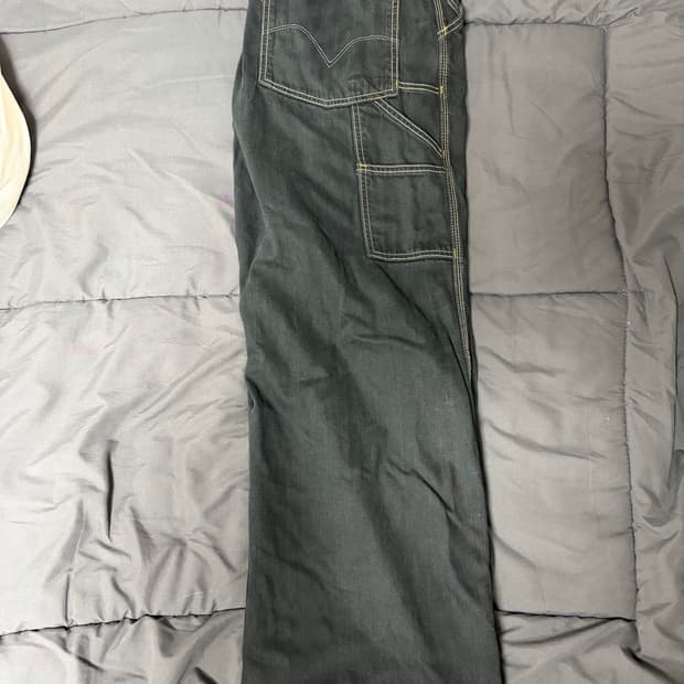 리바이스 카펜터 흑청 와이드 팬츠