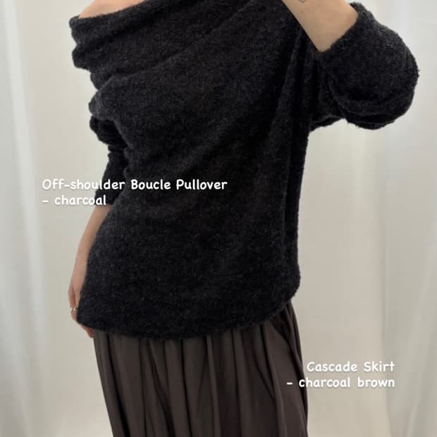 브리즈아카이브 오프숄더 부클 풀오버