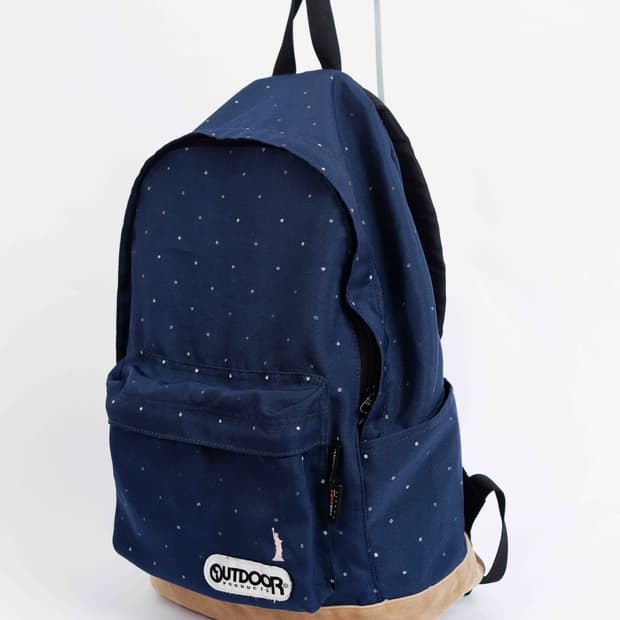 [OUTDOOR x EASTBOY] 네이비 코듀라 도트 프린팅 백팩