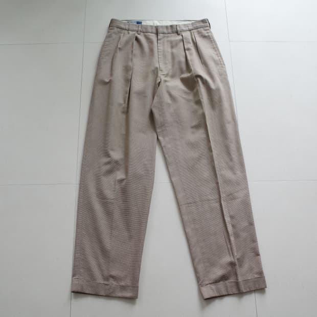 90s 폴로 랄프로렌 잔체크 투턱 슬랙스 팬츠 34