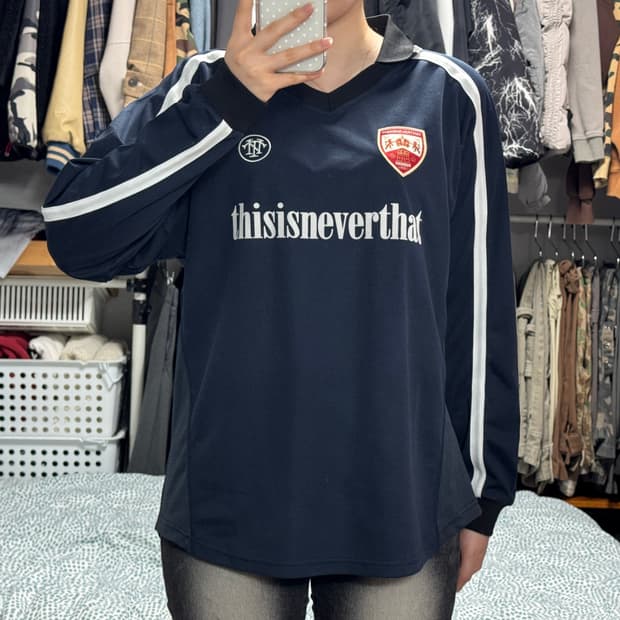 디스이즈네버댓 네이비 사커 져지