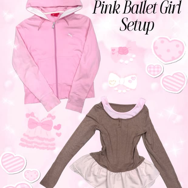 [셋업] 퓨마 연핑크 딸기 후드집업 발레코어 히메갸루