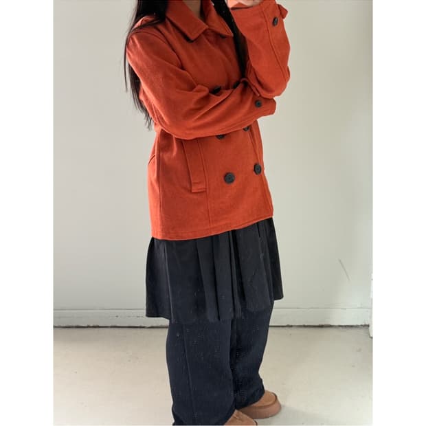 일본빈티지 브릭오렌지 더블 자켓