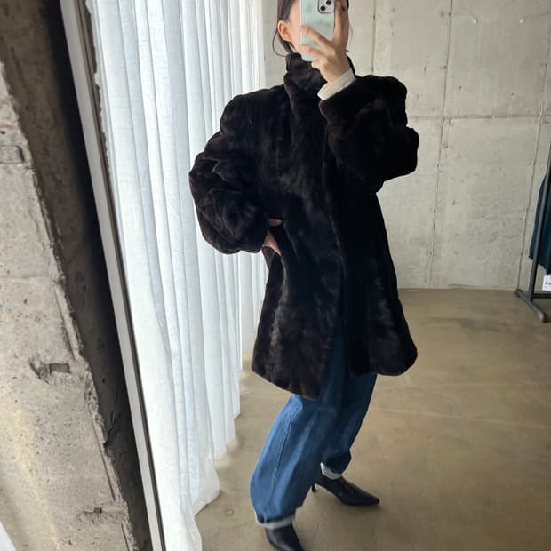 90s Canada Majestic Mink 쉬어드 밍크 코트 